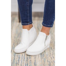 I Can't Tell You Why Wedge Sneaker in White